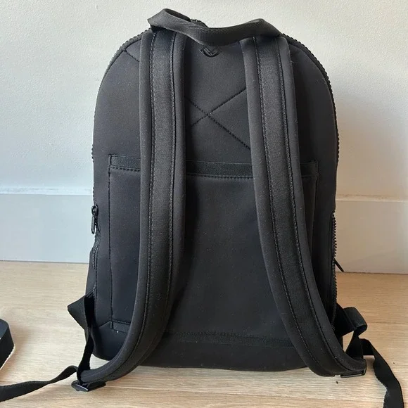 Dagne Dover Large Dakota Neoprene Backpack Onyx Black Large Travel Laptop Bag - Picture 2 of 16